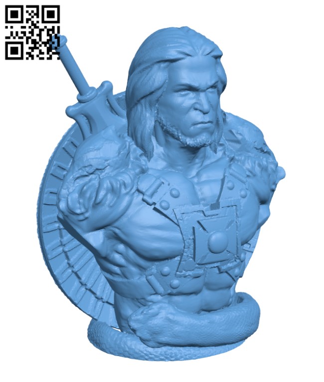 He-Man Bust - Masters of the Universe H002297 file stl free download 3D Model for CNC and 3d printer