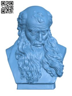 Head of a Bearded Old Man H002052 file stl free download 3D Model for CNC and 3d printer