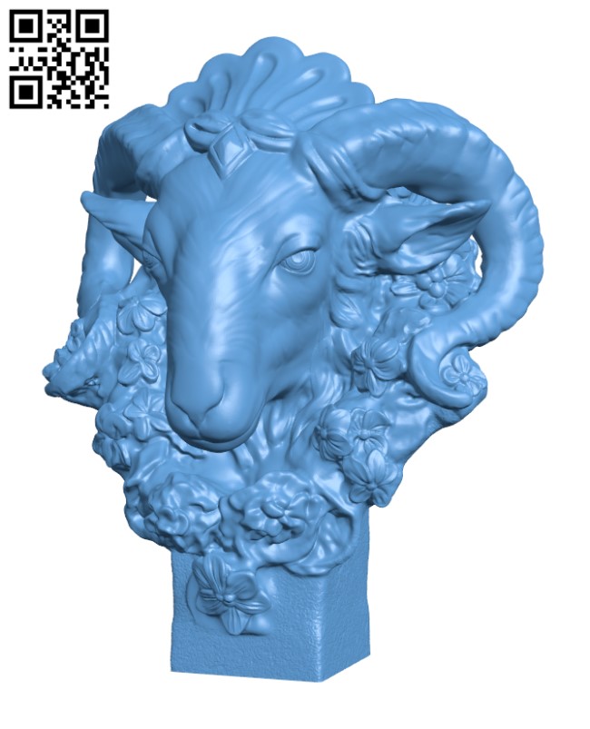 Head of a Ram at The Réunion des Musées Nationaux, Paris H002053 file stl free download 3D Model for CNC and 3d printer
