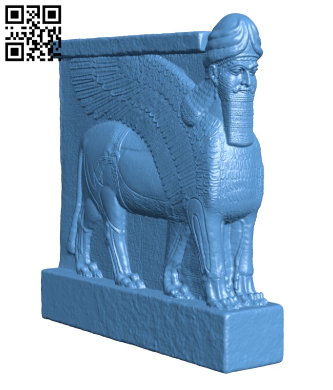 Human-headed winged lion H001774 file stl free download 3D Model for CNC and 3d printer