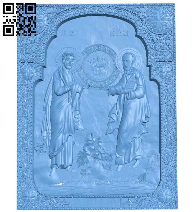 Icon of the Holy Apostles Peter and Paul A006662 download free stl files 3d model for CNC wood carving