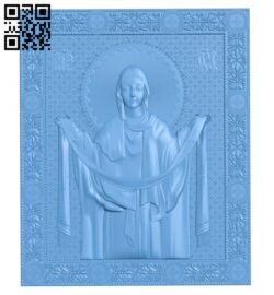 Icon of the Intercession of the Most Holy Theotokos A006663 download free stl files 3d model for CNC wood carving