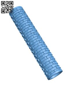 Large Brick Texture Roller H002174 file stl free download 3D Model for CNC and 3d printer