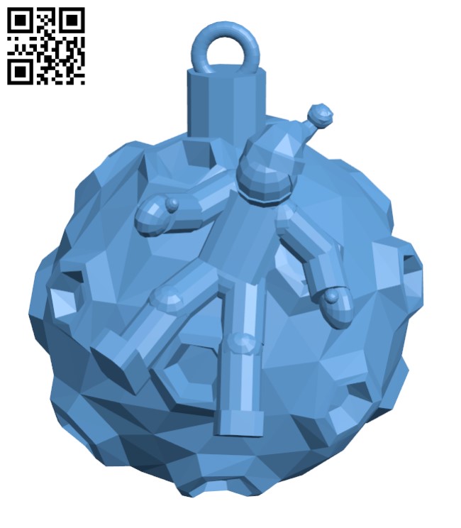 Low Poly Astronaut on the Moon Christmas Ornamen H001529 file stl free download 3D Model for CNC and 3d printer