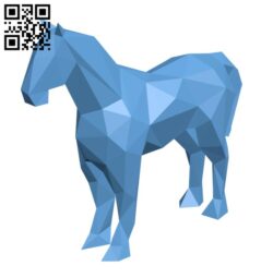 Low Poly Horse H002304 file stl free download 3D Model for CNC and 3d printer