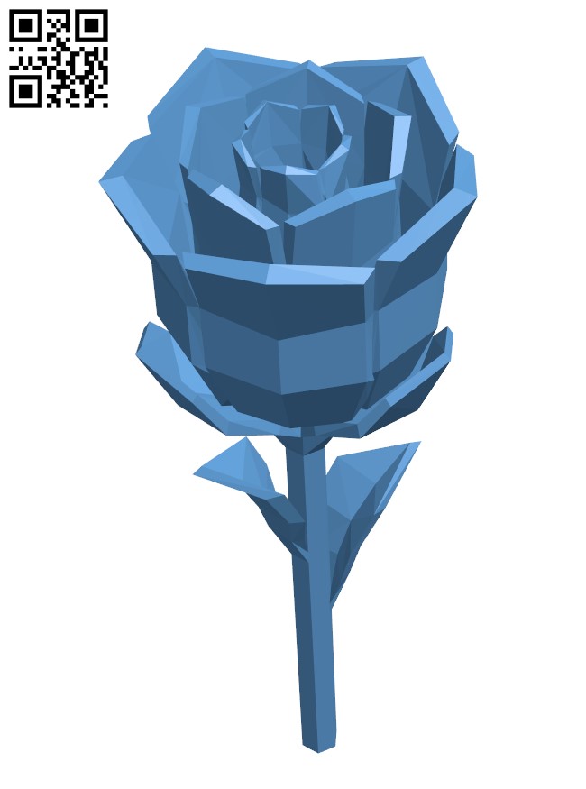 Low poly Rose H001778 file stl free download 3D Model for CNC and 3d printer