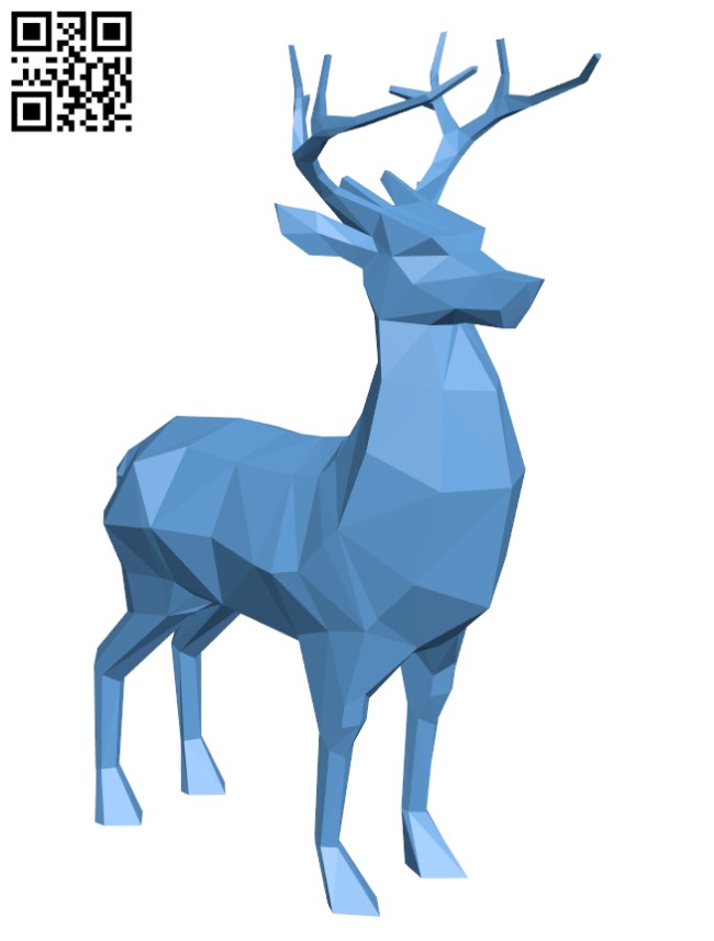 Low poly reindeer H001466 file stl free download 3D Model for CNC and 3d printer