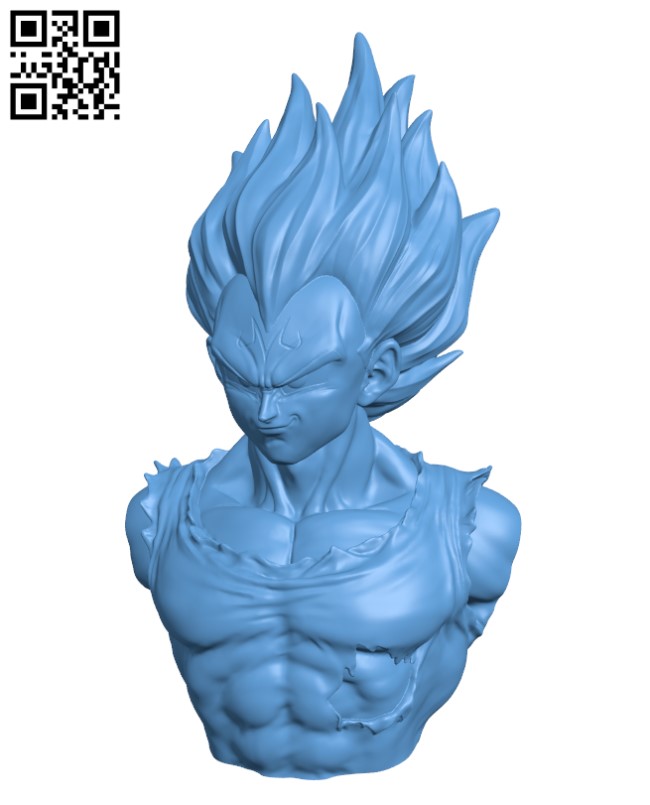 Majin Vegeta Bust - Dragonball H002182 file stl free download 3D Model for CNC and 3d printer