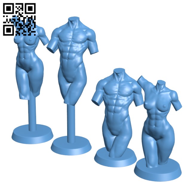 Mannequins H001950 file stl free download 3D Model for CNC and 3d printer