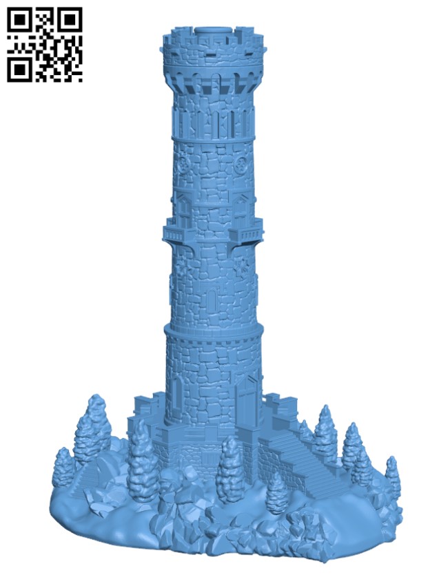 Miniature Lookout Tower H002241 file stl free download 3D Model for CNC and 3d printer