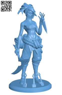 Miss Akali – League of legends H001999 file stl free download 3D Model for CNC and 3d printer
