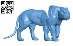 Modern Phone Stand- Low Poly Tiger H002185 file stl free download 3D Model for CNC and 3d printer