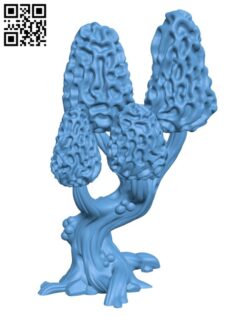Morel mushroom tree H002062 file stl free download 3D Model for CNC and 3d printer