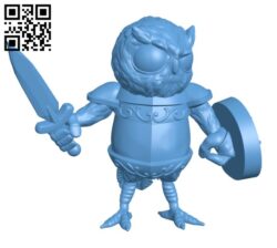 Owl Fighter H001670 file stl free download 3D Model for CNC and 3d printer