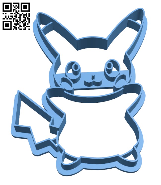Pikachu cookie cutter H002248 file stl free download 3D Model for CNC and 3d printer