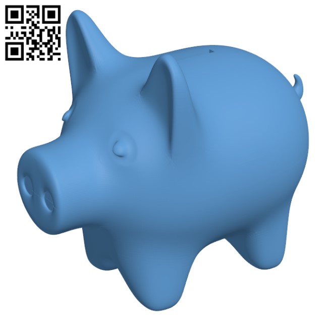 Porky - Piggy Bank H001788 file stl free download 3D Model for CNC and 3d printer