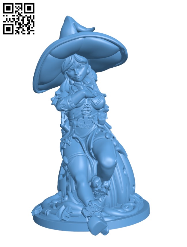 Pumpkin Witch Mävka H001540 file stl free download 3D Model for CNC and 3d printer