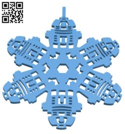 R2-D2 Flake Christmas Decoration H001674 file stl free download 3D Model for CNC and 3d printer
