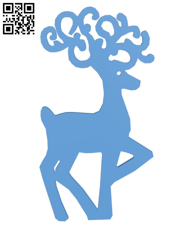 Reindeer -Christmas ornament H001541 file stl free download 3D Model for CNC and 3d printer