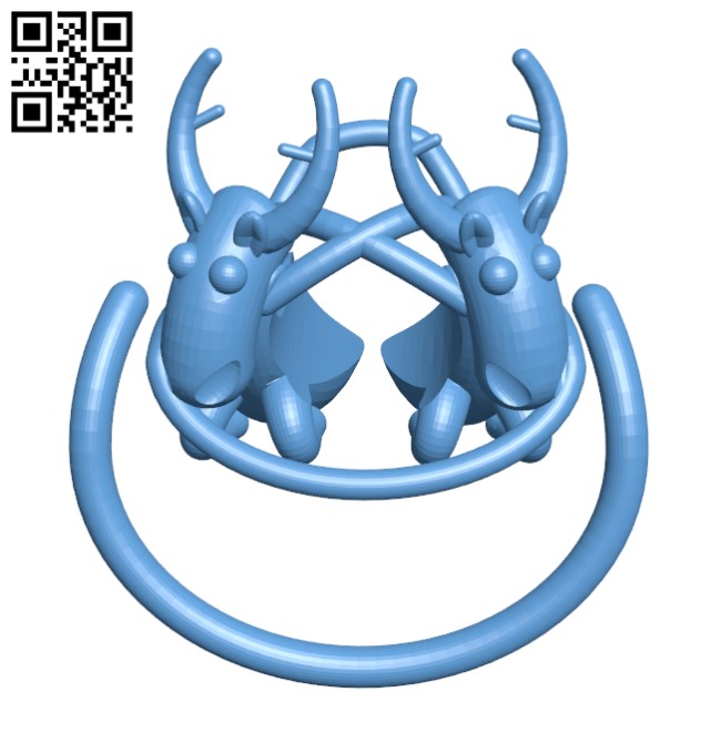 Reindeer Napkin Holder H001415 file stl free download 3D Model for CNC and 3d printer