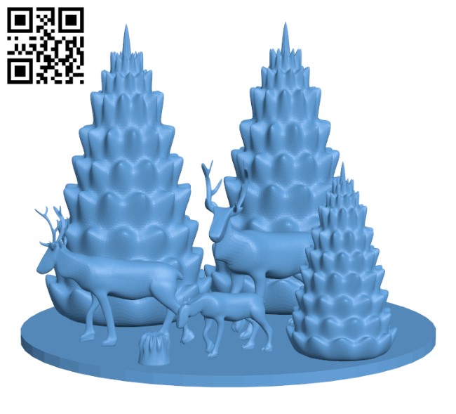 Reindeer Night - Christmas H001481 file stl free download 3D Model for CNC and 3d printer