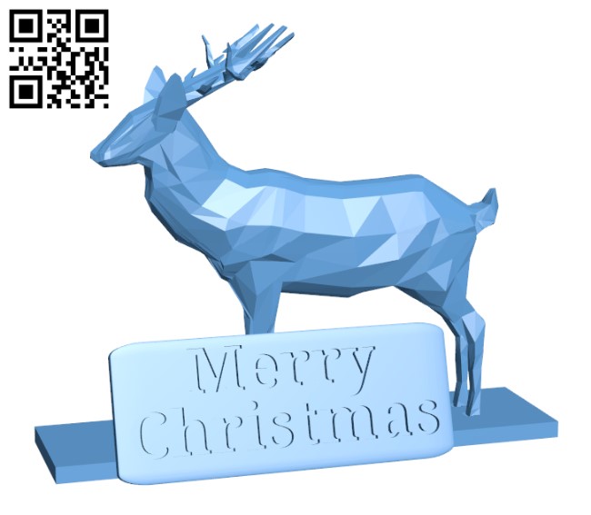Reindeer with stand and sign H001545file stl free download 3D Model for CNC and 3d printer