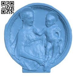 Relief with Mary and Jesus H001483 file stl free download 3D Model for CNC and 3d printer
