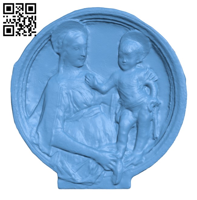 Relief with Mary and Jesus H001483 file stl free download 3D Model for CNC and 3d printer