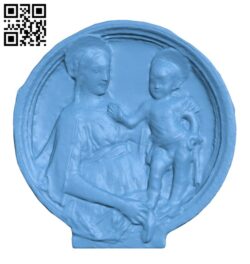 Relief with Mary and Jesus H001546 file stl free download 3D Model for CNC and 3d printer