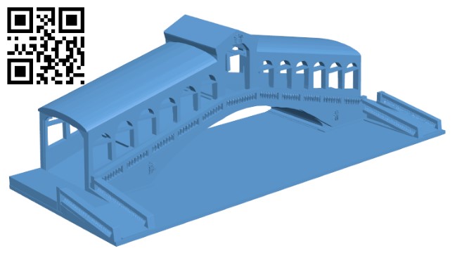 Rialto Bridge - Venice, Italy H002312 file stl free download 3D Model for CNC and 3d printer