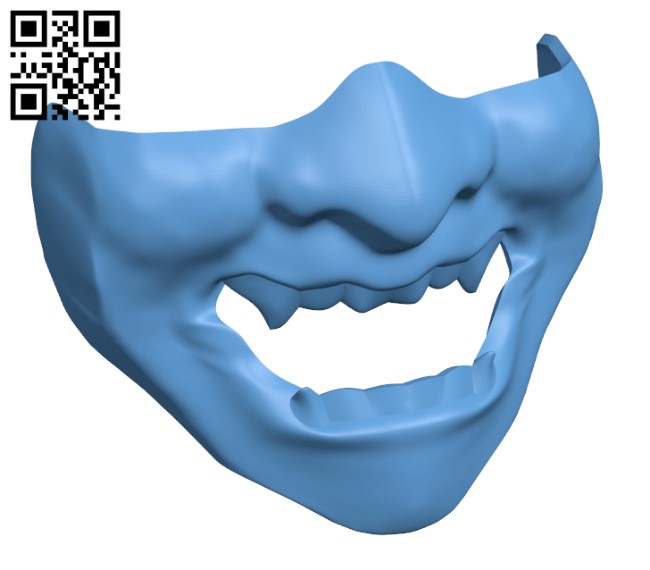 Samurai Half Mask H002142 file stl free download 3D Model for CNC and 3d printer