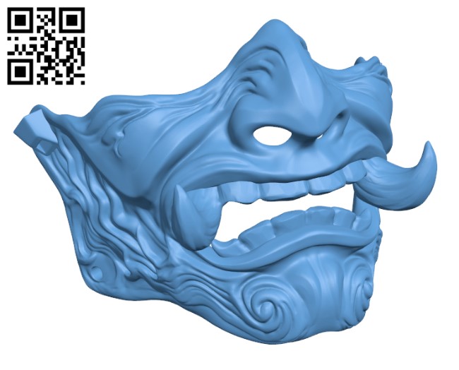 Samurai mask H002197 file stl free download 3D Model for CNC and 3d printer