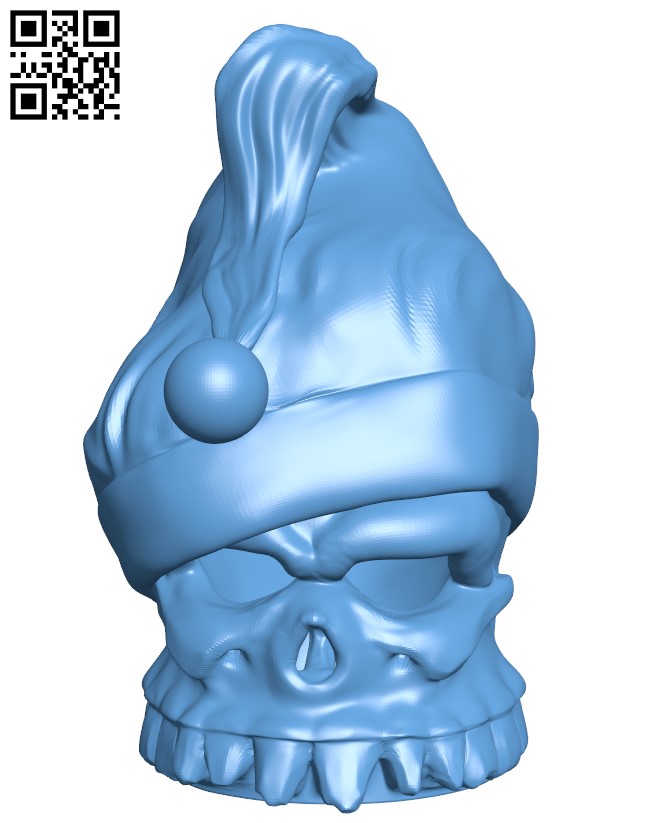 Santa skull H001418 file stl free download 3D Model for CNC and 3d printer