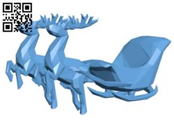 Santa’s Sleigh lowpoly H001424 file stl free download 3D Model for CNC and 3d printer