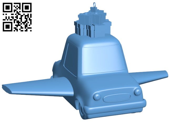 Santa's flying car for Xmas H001677 file stl free download 3D Model for CNC and 3d printer