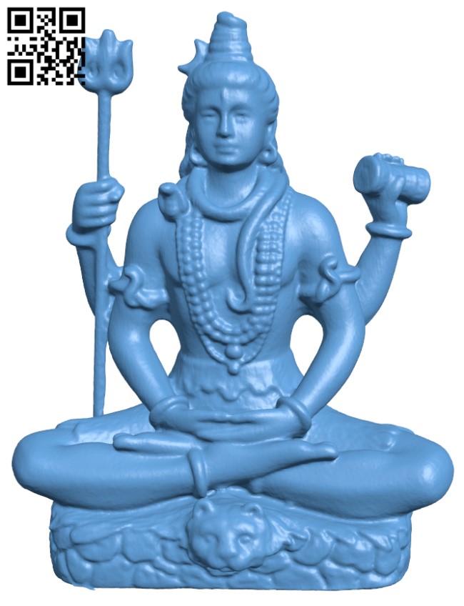 Shiva in Meditation on Tiger Skin H002006 file stl free download 3D Model for CNC and 3d printer