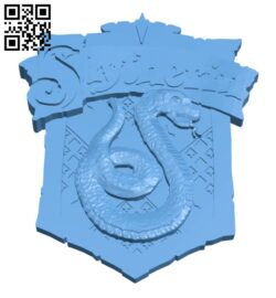 Slytherin House Badge – Harry Potter H002254 file stl free download 3D Model for CNC and 3d printer