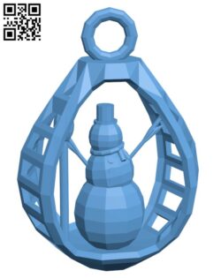Snowman Ornament H001716 file stl free download 3D Model for CNC and 3d printer