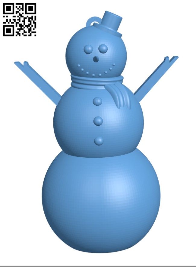 Snowman Ornament H001845 file stl free download 3D Model for CNC and 3d printer