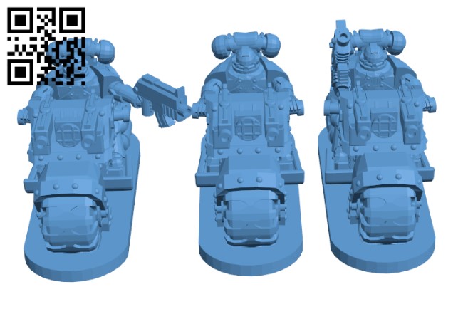 Space marine bike squad miniature H001719 file stl free download 3D Model for CNC and 3d printer