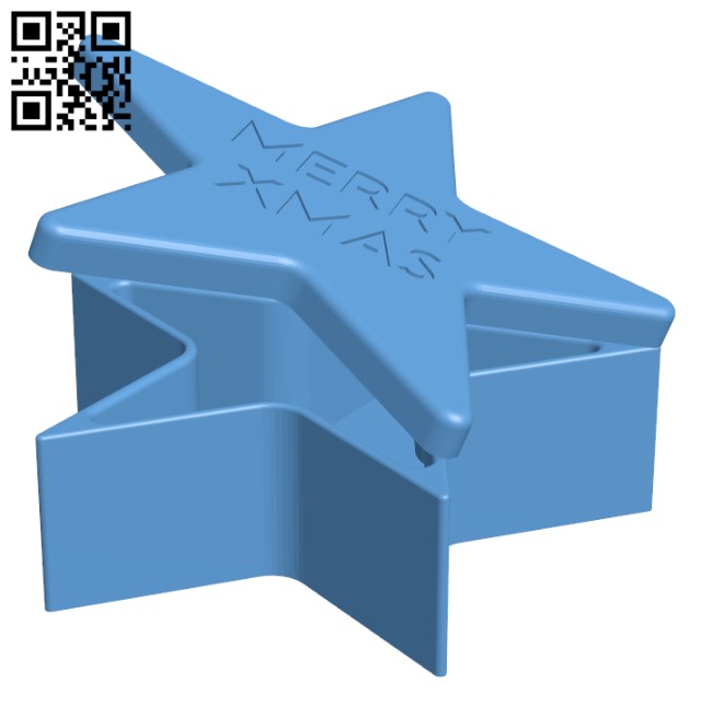 Star box with Christmas top H001490 file stl free download 3D Model for CNC and 3d printer