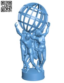 The Four Parts of the World Holding the Celestial Sphere H001899 file stl free download 3D Model for CNC and 3d printer