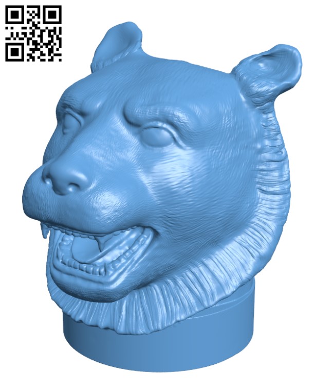 Tiger Head H002074 file stl free download 3D Model for CNC and 3d printer