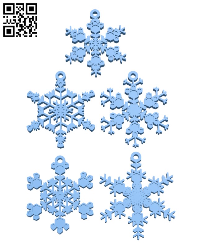 Tiny Snowflake Ornaments H001972 file stl free download 3D Model for CNC and 3d printer