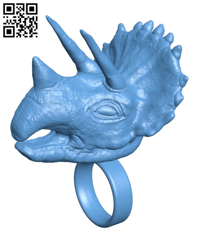 Triceratops Ring H001911 file stl free download 3D Model for CNC and 3d printer