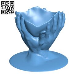 Vase -Hands H001915 file stl free download 3D Model for CNC and 3d printer