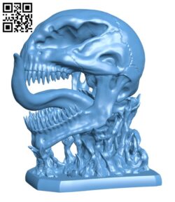 Venom skull with base H002326 file stl free download 3D Model for CNC and 3d printer