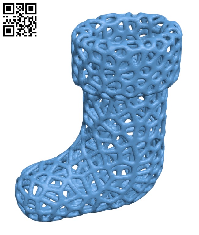 Voronoi Christmas Stocking H001496 file stl free download 3D Model for CNC and 3d printer