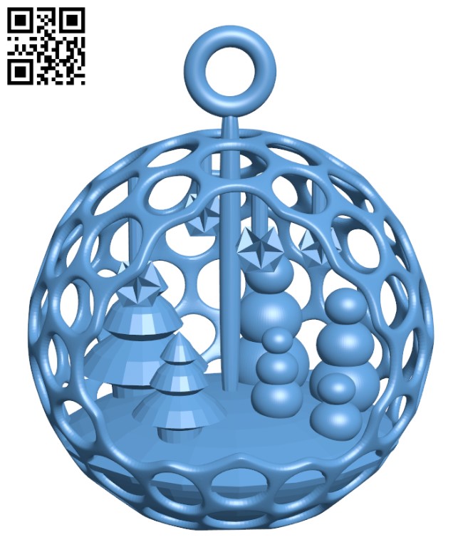 Winter Scene Ornament H001977 file stl free download 3D Model for CNC and 3d printer