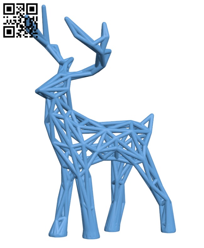 Wire-frame Holiday Deer - Christmas H001559 file stl free download 3D Model for CNC and 3d printer